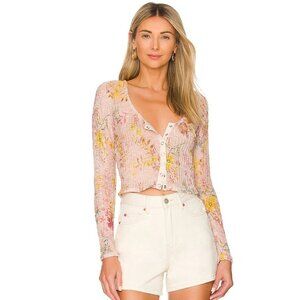 Free People We the Free Angelina Floral Long Sleeve Crop Top XS